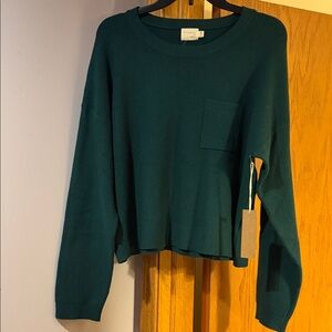 Deep Teal Pocket Knit Sweater